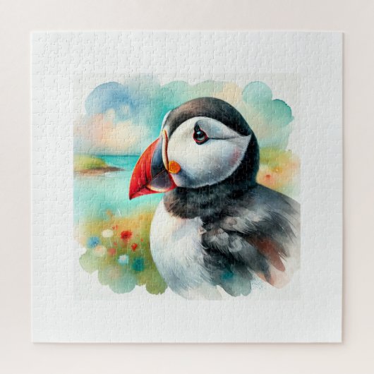 Atlantic Puffin 040924AREF127 - Watercolor Legpuzzel (Verticaal)