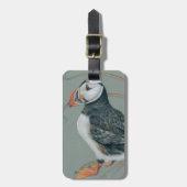 Atlantic Puffin Bird Art Drawing Bagagelabel (Voorkant verticaal)