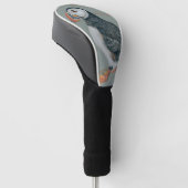 Atlantic Puffin Bird Art Drawing Golfheadcover (Schuin)