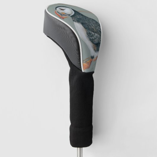 Atlantic Puffin Bird Art Drawing Golfheadcover (Schuin)