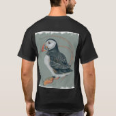Atlantic Puffin Bird Art Drawing T-shirt (Achterkant)
