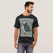 Atlantic Puffin Bird Art Drawing T-shirt (Voorkant volledig)