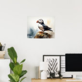 Atlantic Puffin Bird Art Print Poster (Thuiskantoor)