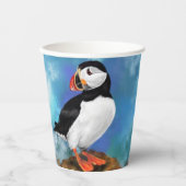 Atlantic Puffin Bird - Clown Beak - Painting Papieren Bekers (Voorkant)
