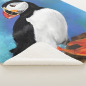 Atlantic Puffin Bird - Clown Beak - Painting Sherpa Deken (3/4)