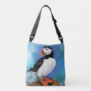 Atlantic Puffin Bird Crossbody Bag of Canvas tas
