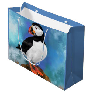 Atlantic Puffin Bird Gift Bag - Schilderen Groot Cadeauzakje