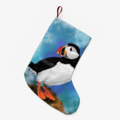 Atlantic Puffin Bird kerststaart - schilderen Kleine Kerstsok (Voorkant (Hangend))