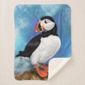 Atlantic Puffin Bird Sherpa Blanket Deken (Voorkant)
