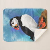 Atlantic Puffin Bird Sherpa Blanket Deken (Voorkant (horizontaal))
