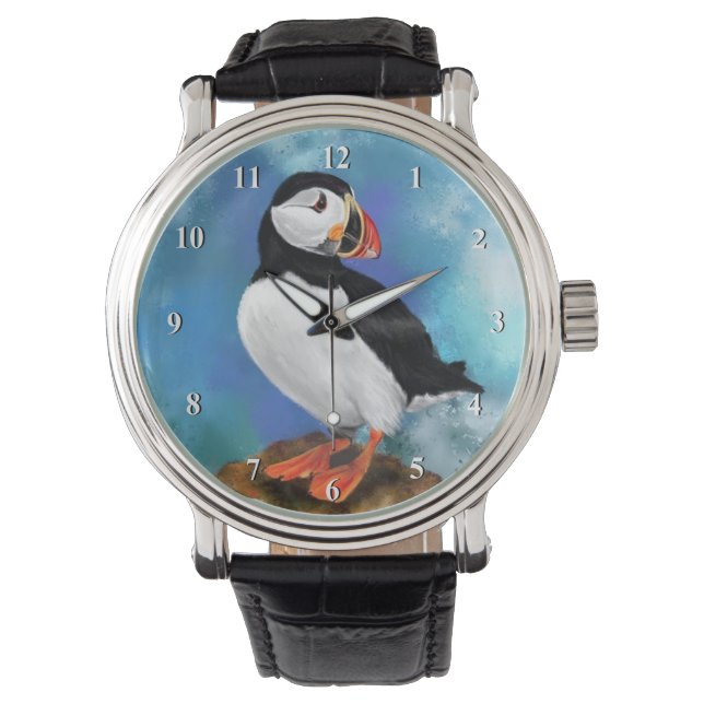 Atlantic Puffin Bird Watch Gift - Clown Beak Horloge (Voorkant)