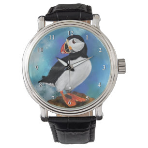 Atlantic Puffin Bird Watch - Schilderen Horloge