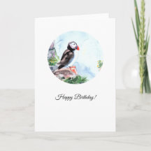 Atlantic Puffin Birthday Card