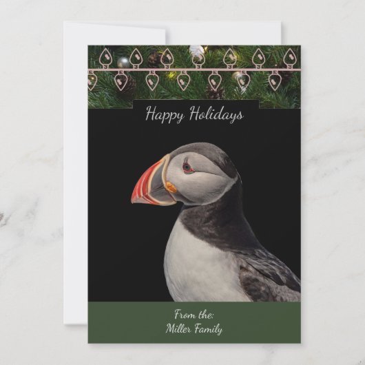 Atlantic Puffin Christmas Kaart (Voorkant)