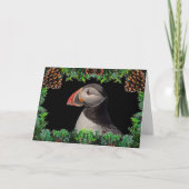 Atlantic Puffin Christmas Kaart (Voorkant)