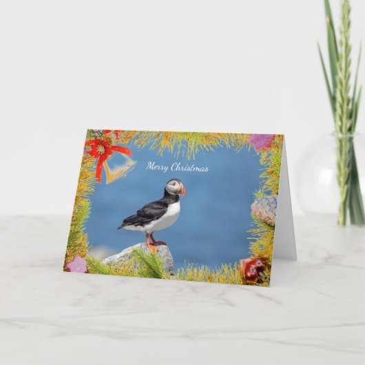 Atlantic Puffin Christmas Kaart (Voorkant)