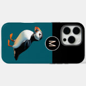 Atlantic Puffin Coastal Wildlife Bird Monogrammed Case-Mate iPhone Case (Achterkant (horizontaal))