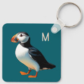 Atlantic Puffin Coastal Wildlife Bird Monogrammed Sleutelhanger (Achterkant)