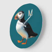 Atlantic Puffin Coastal Wildlife Zee Bird Monogram Grote Klok (Hoek)