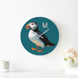 Atlantic Puffin Coastal Wildlife Zee Bird Monogram Grote Klok