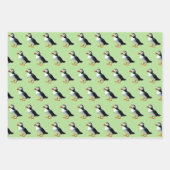 Atlantic Puffin Coastal Wildlife Zee Bird Set van Inpakpapier Vel (Voorkant 3)