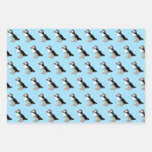 Atlantic Puffin Coastal Wildlife Zee Bird Set van Inpakpapier Vel (Voorkant 2)