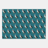 Atlantic Puffin Coastal Wildlife Zee Bird Set van Inpakpapier Vel (Voorkant)