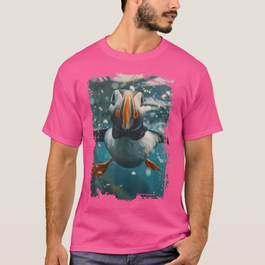 Atlantic Puffin Diving Zee T-shirt (Voorkant)