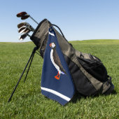 Atlantic Puffin Golfhanddoek (Groen)