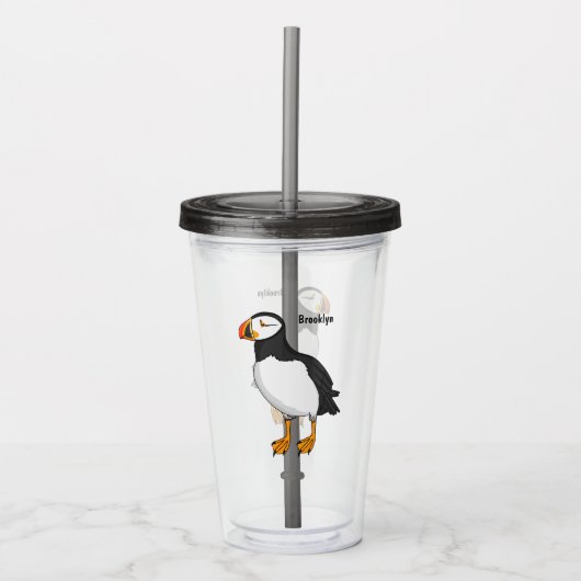 Atlantic puffin-illustratie acryl drinkbeker (Voorkant)