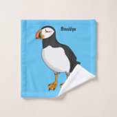 Atlantic puffin-illustratie bad handdoek (Wasdoekje)