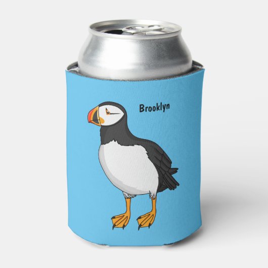 Atlantic puffin-illustratie blikjeskoeler (Blikje Voorkant)