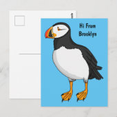 Atlantic puffin-illustratie briefkaart (Voorkant / Achterkant)