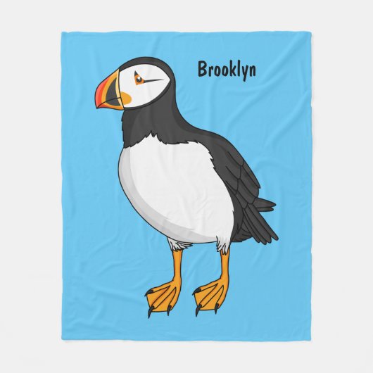 Atlantic puffin-illustratie fleece deken (Voorkant)