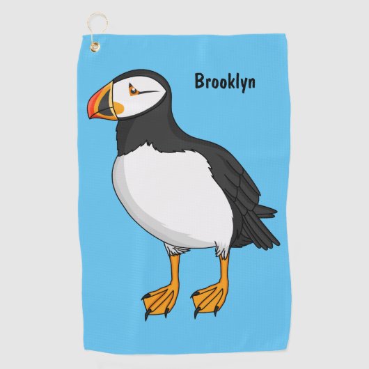Atlantic puffin-illustratie golfhanddoek (Voorkant)
