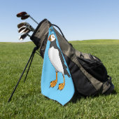Atlantic puffin-illustratie golfhanddoek (Groen)