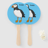 Atlantic puffin-illustratie handwaaier (Voorkant en achterkant)