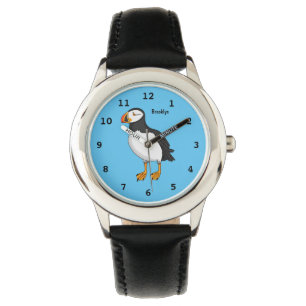 Atlantic puffin-illustratie horloge