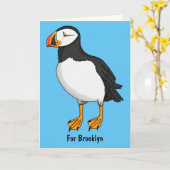 Atlantic puffin-illustratie kaart (Gele Bloem)