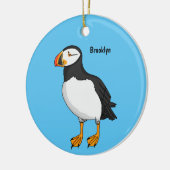 Atlantic puffin-illustratie keramisch ornament (Links)