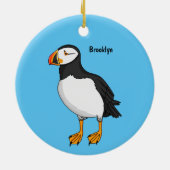 Atlantic puffin-illustratie keramisch ornament (Achterkant)