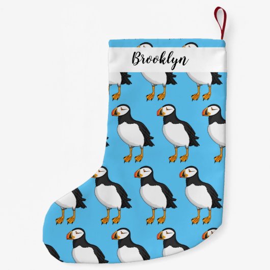 Atlantic puffin-illustratie kleine kerstsok (Achterkant)