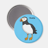 Atlantic puffin-illustratie magneet (Voorkant / Achterkant)