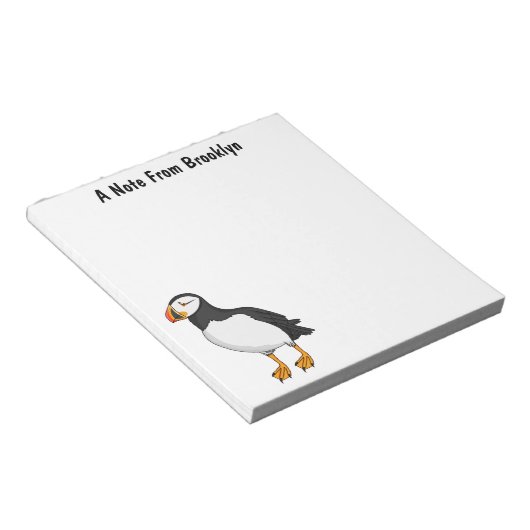 Atlantic puffin-illustratie notitieblok (Schuin)