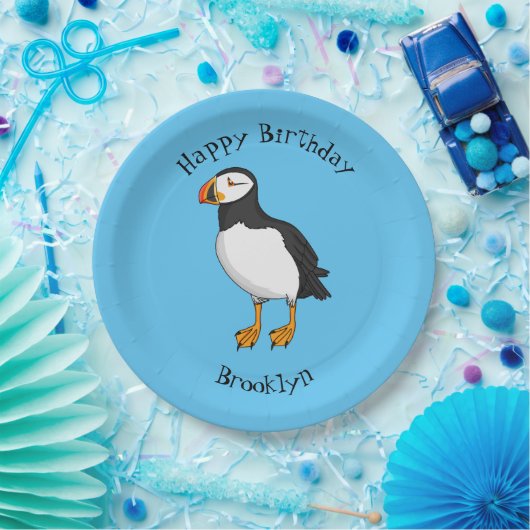 Atlantic puffin-illustratie papieren bordje (Feest)