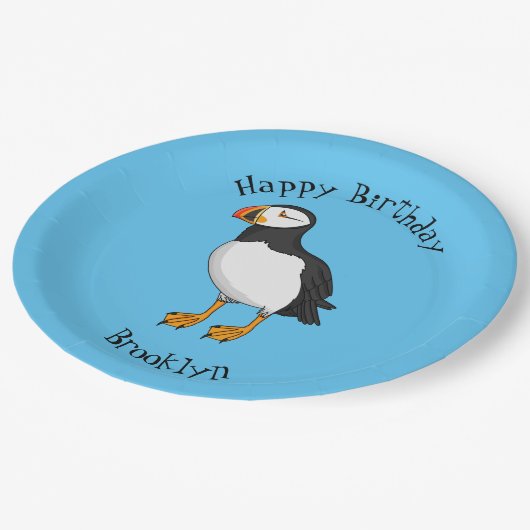 Atlantic puffin-illustratie papieren bordje (Gekanteld)