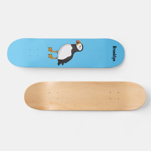 Atlantic puffin-illustratie persoonlijk skateboard (Horizontaal)