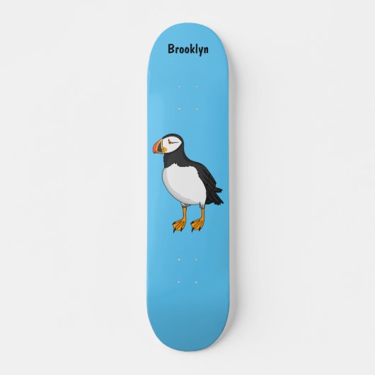 Atlantic puffin-illustratie persoonlijk skateboard (Voorkant)