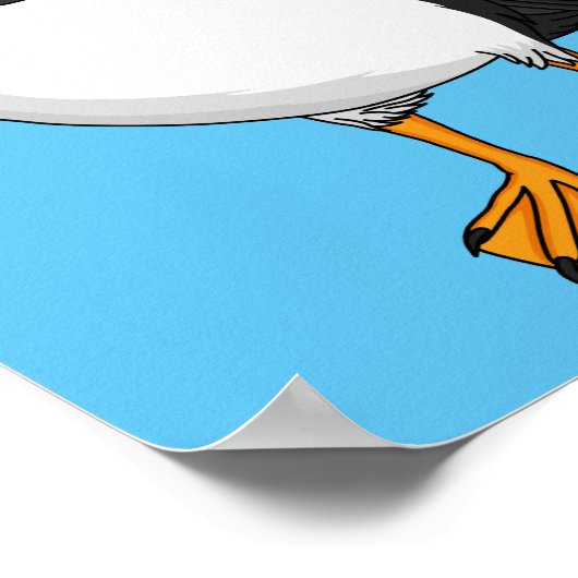 Atlantic puffin-illustratie poster (Hoek)