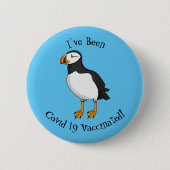 Atlantic puffin-illustratie ronde button 5,7 cm (Voorkant)